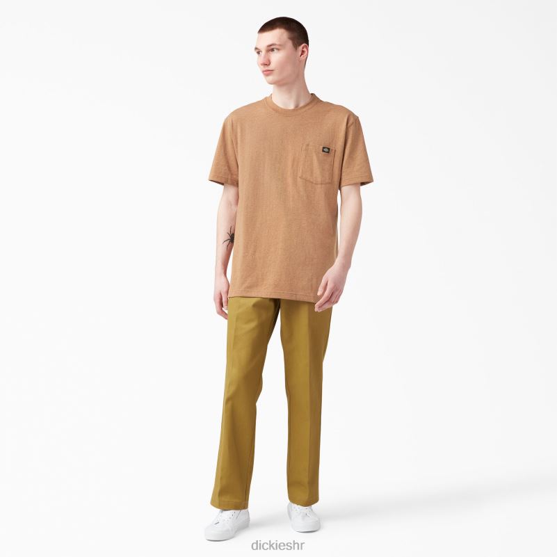 teška majica kratkih rukava s vrijeskom muškarci Dickies smeđi pačji vrijesak (bdh) 6BPL6524 odjeća