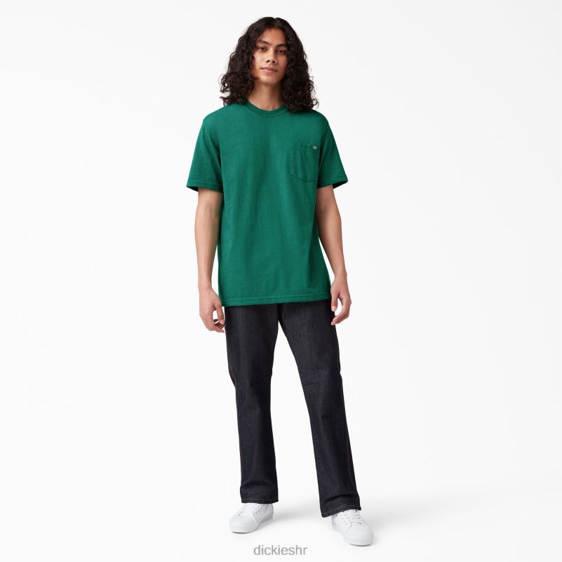 teška majica kratkih rukava s vrijeskom muškarci Dickies zeleni jednobojni vrijesak (gsh) 6BPL6532 odjeća