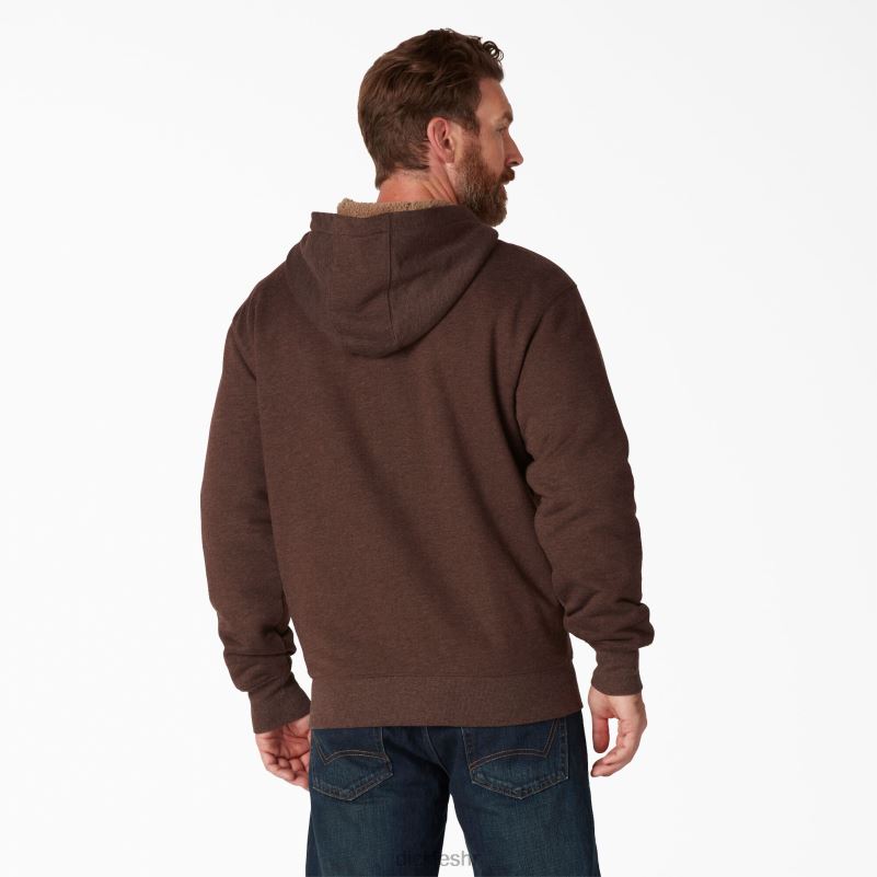 hoodie s kapuljačom s punim patentnim zatvaračem s visokom florom muškarci Dickies čokoladni vrijesak (cth) 6BPL61010 odjeća