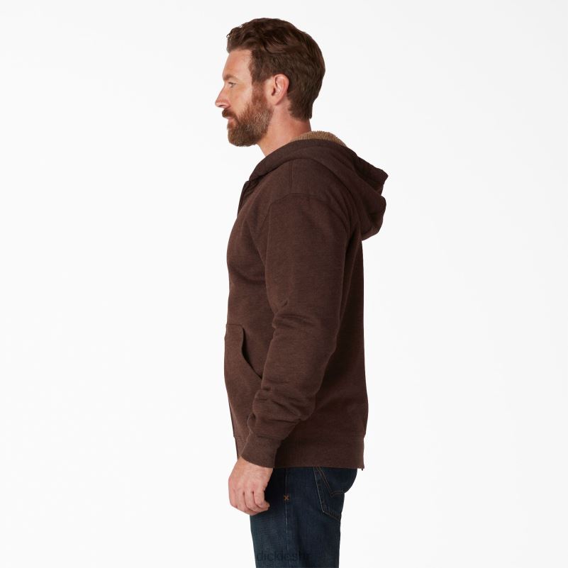 hoodie s kapuljačom s punim patentnim zatvaračem s visokom florom muškarci Dickies čokoladni vrijesak (cth) 6BPL61010 odjeća