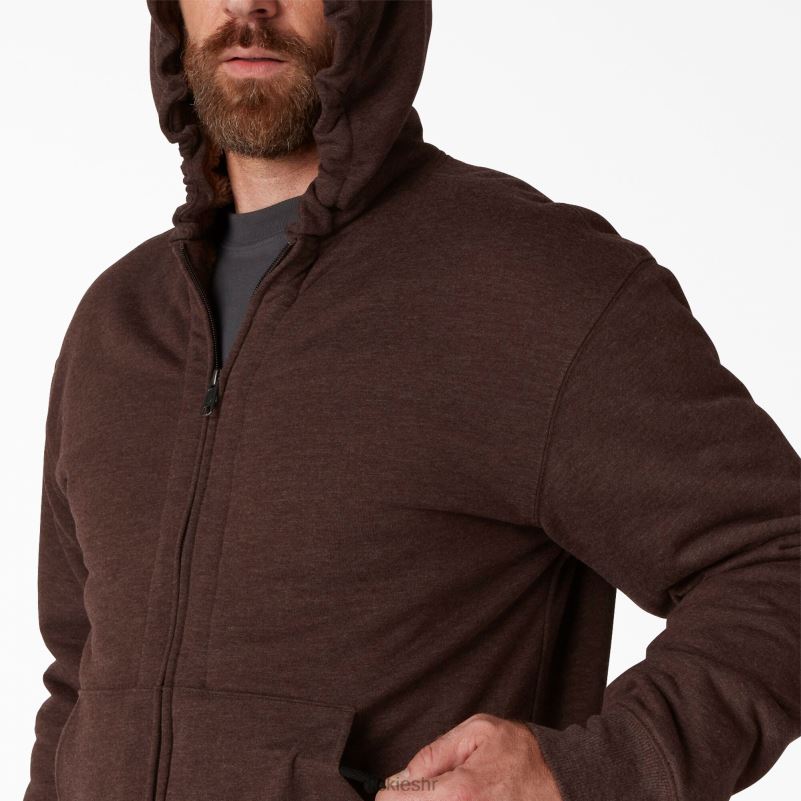 hoodie s kapuljačom s punim patentnim zatvaračem s visokom florom muškarci Dickies čokoladni vrijesak (cth) 6BPL61010 odjeća
