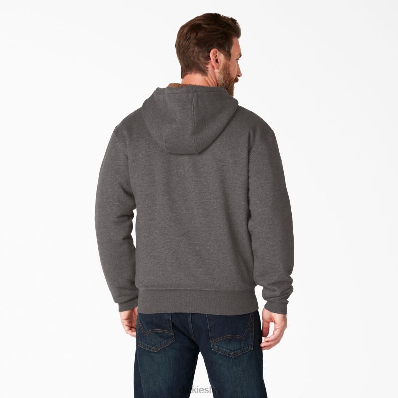 hoodie s kapuljačom s punim patentnim zatvaračem s visokom florom muškarci Dickies tamno vrijesko siva (dh) 6BPL61011 odjeća