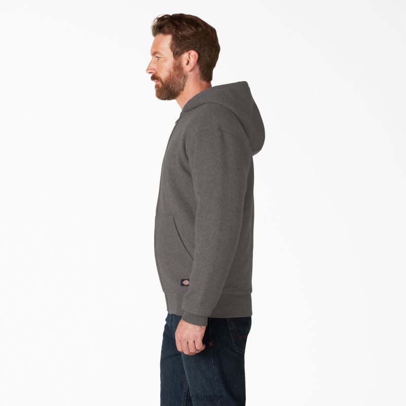 hoodie s kapuljačom s punim patentnim zatvaračem s visokom florom muškarci Dickies tamno vrijesko siva (dh) 6BPL61011 odjeća