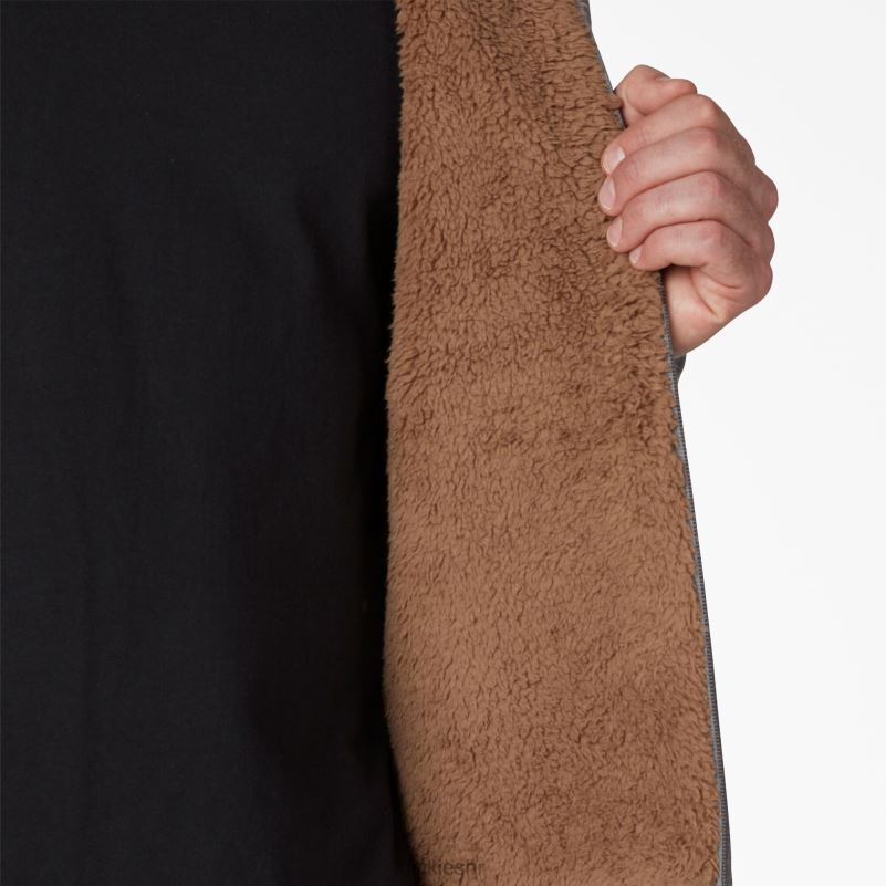 hoodie s kapuljačom s punim patentnim zatvaračem s visokom florom muškarci Dickies tamno vrijesko siva (dh) 6BPL61011 odjeća