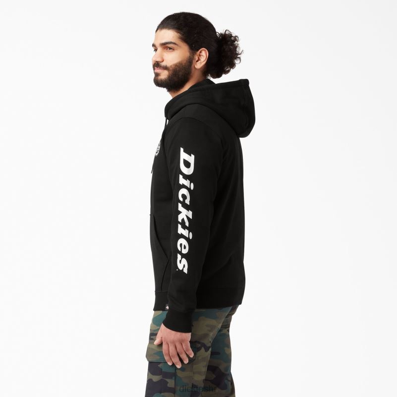majica s kapuljačom od flisa s logotipom rukava muškarci Dickies crna (bk) 6BPL61147 odjeća