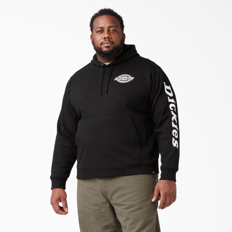majica s kapuljačom od flisa s logotipom rukava muškarci Dickies crna (bk) 6BPL61147 odjeća