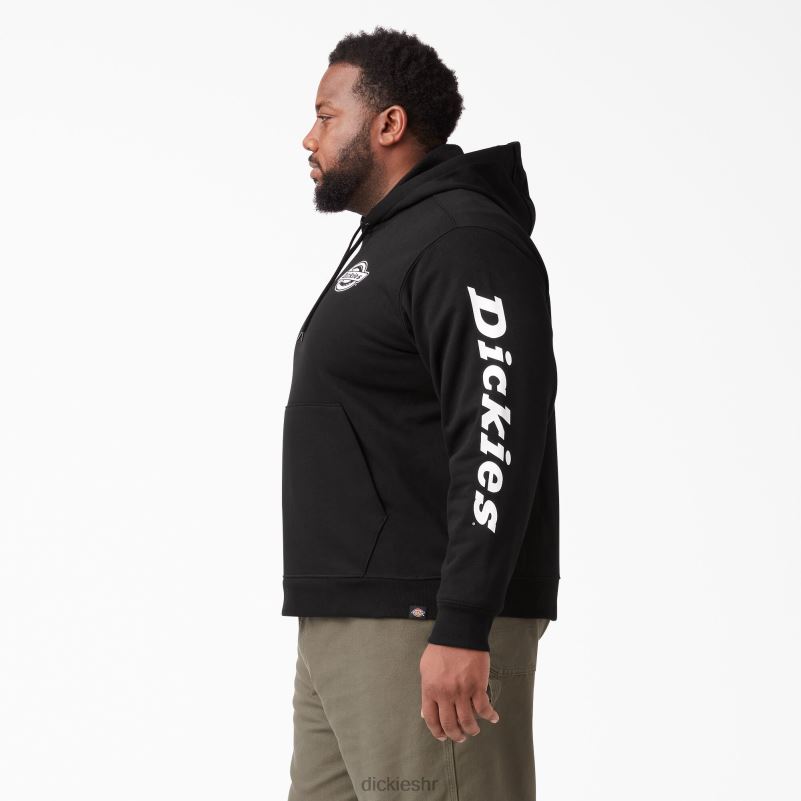 majica s kapuljačom od flisa s logotipom rukava muškarci Dickies crna (bk) 6BPL61147 odjeća