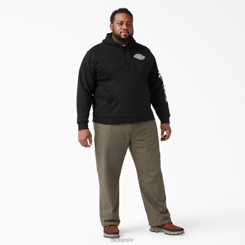majica s kapuljačom od flisa s logotipom rukava muškarci Dickies crna (bk) 6BPL61147 odjeća