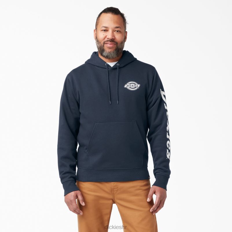 majica s kapuljačom od flisa s logotipom rukava muškarci Dickies tamnoplava (dn) 6BPL61148 odjeća