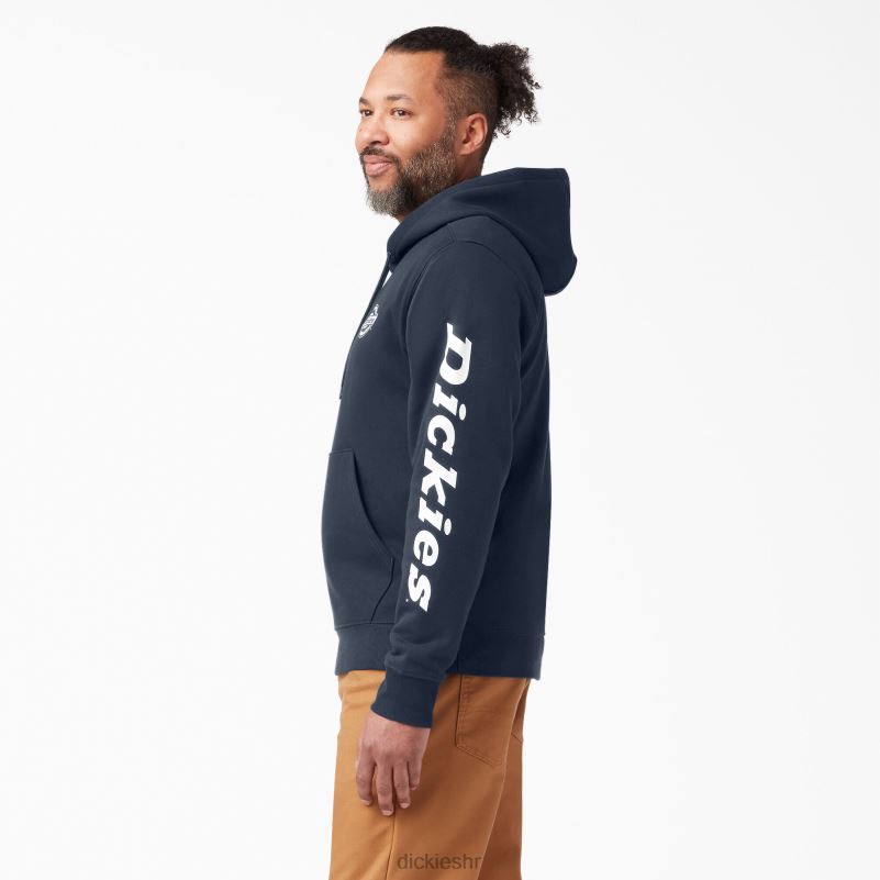 majica s kapuljačom od flisa s logotipom rukava muškarci Dickies tamnoplava (dn) 6BPL61148 odjeća