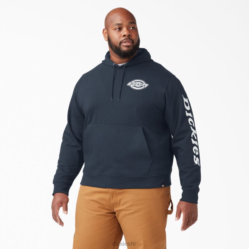 majica s kapuljačom od flisa s logotipom rukava muškarci Dickies tamnoplava (dn) 6BPL61148 odjeća