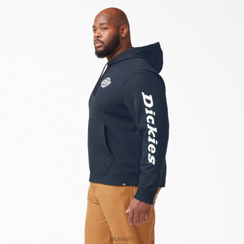 majica s kapuljačom od flisa s logotipom rukava muškarci Dickies tamnoplava (dn) 6BPL61148 odjeća