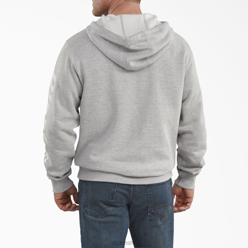 majica s kapuljačom od flisa s logotipom rukava muškarci Dickies vrijesak sivi (hg) 6BPL61149 odjeća