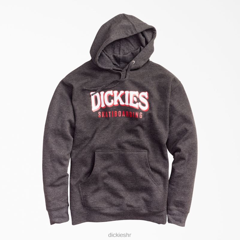 majica s kapuljačom od flisa za skateboarding muškarci Dickies ugljen sivi vrijesak (chh) 6BPL61171 odjeća