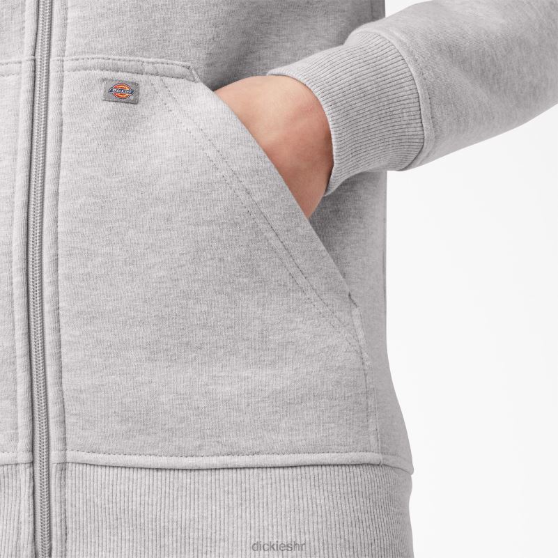 teška majica s kapuljačom od flisa s punim patentnim zatvaračem žene Dickies vrijesak sivi (hg) 6BPL62287 odjeća