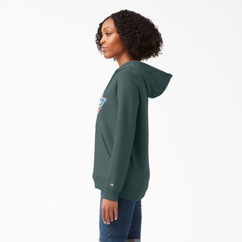 teški pulover s logotipom žene Dickies Lincoln Green (ln) 6BPL62332 odjeća