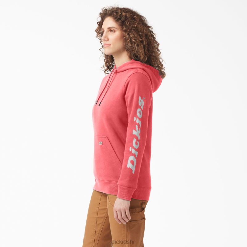 teški pulover s rukavima s logotipom žene Dickies čajna ruža (t1r) 6BPL62313 odjeća