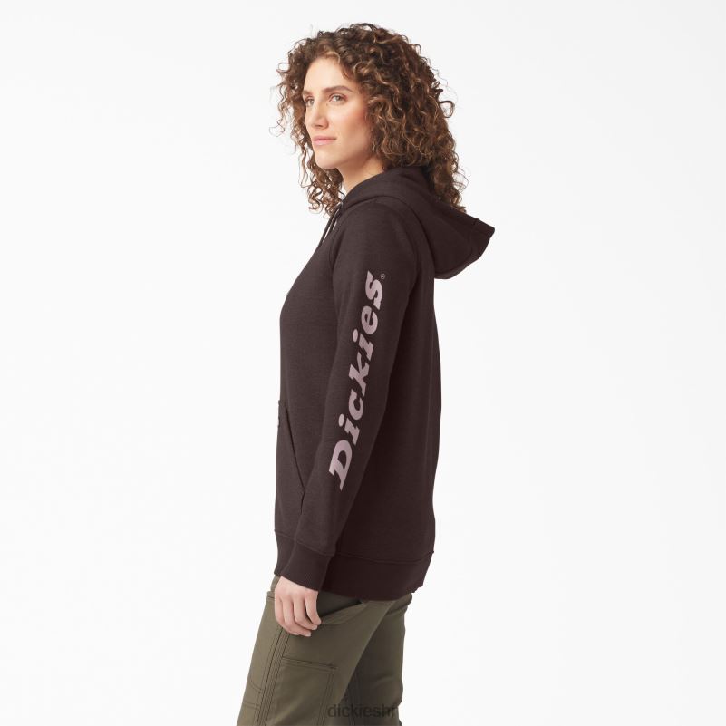 teški pulover s rukavima s logotipom žene Dickies čokoladno smeđi vrijesak (cbh) 6BPL62303 odjeća