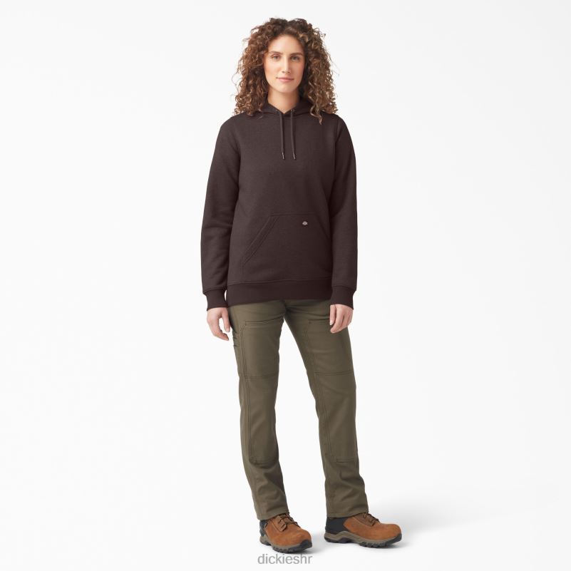teški pulover s rukavima s logotipom žene Dickies čokoladno smeđi vrijesak (cbh) 6BPL62303 odjeća