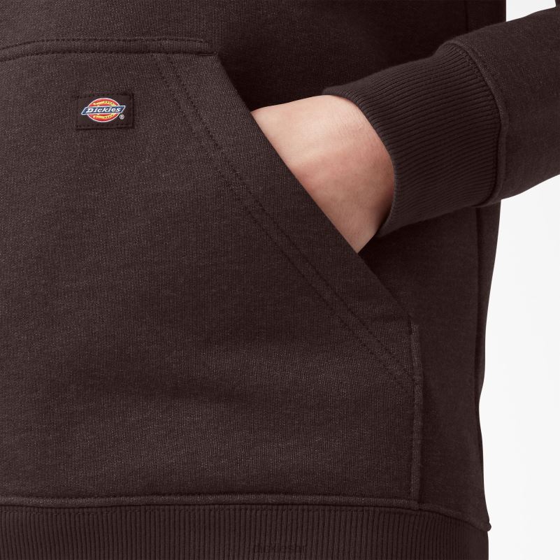 teški pulover s rukavima s logotipom žene Dickies čokoladno smeđi vrijesak (cbh) 6BPL62303 odjeća