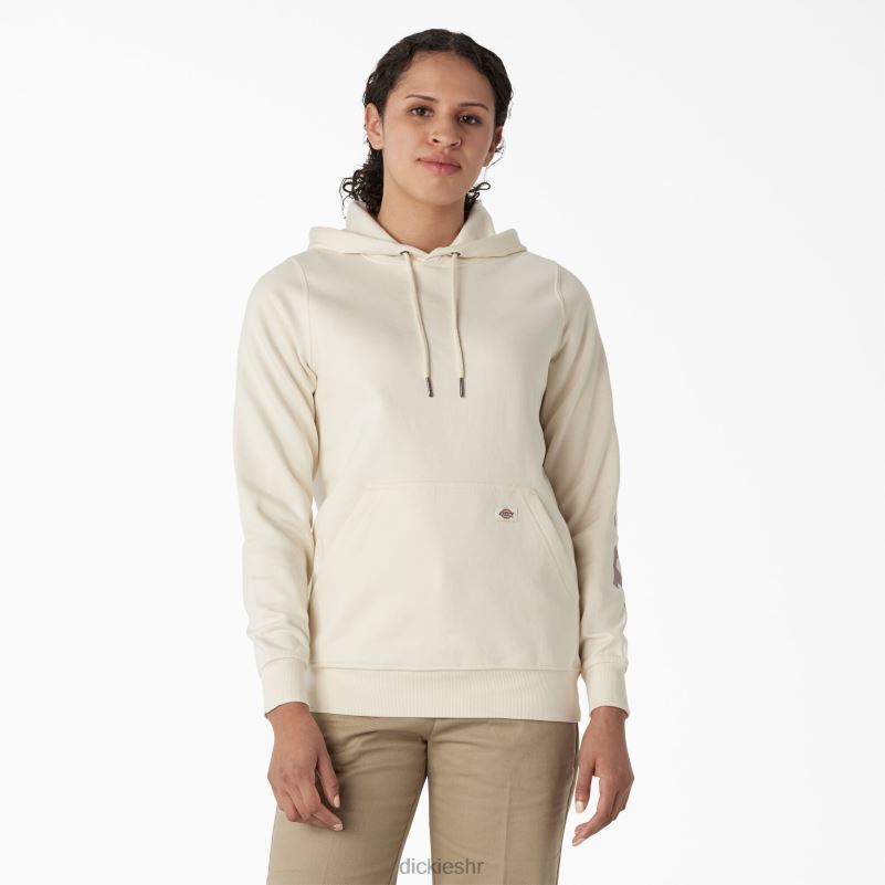 teški pulover s rukavima s logotipom žene Dickies starinsko bijelo (aw) 6BPL62302 odjeća