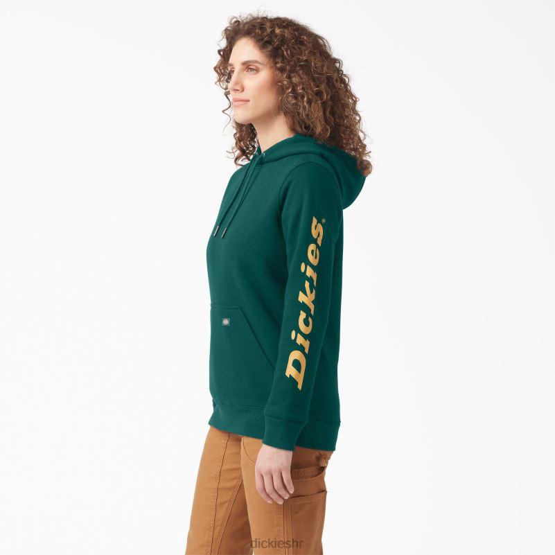teški pulover s rukavima s logotipom žene Dickies šumsko zelena (ft) 6BPL62305 odjeća