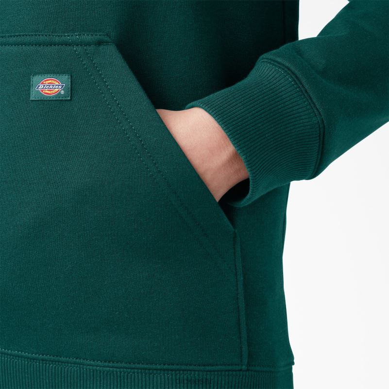 teški pulover s rukavima s logotipom žene Dickies šumsko zelena (ft) 6BPL62305 odjeća