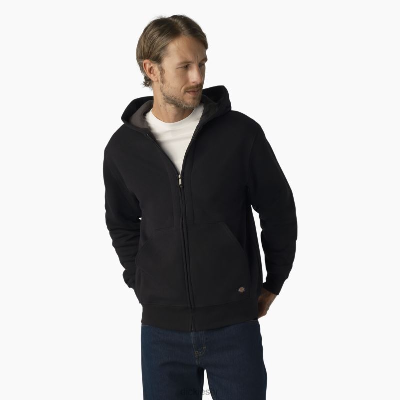 termo podstavljena majica s kapuljačom od flisa s patentnim zatvaračem muškarci Dickies crna (kbk) 6BPL6996 odjeća