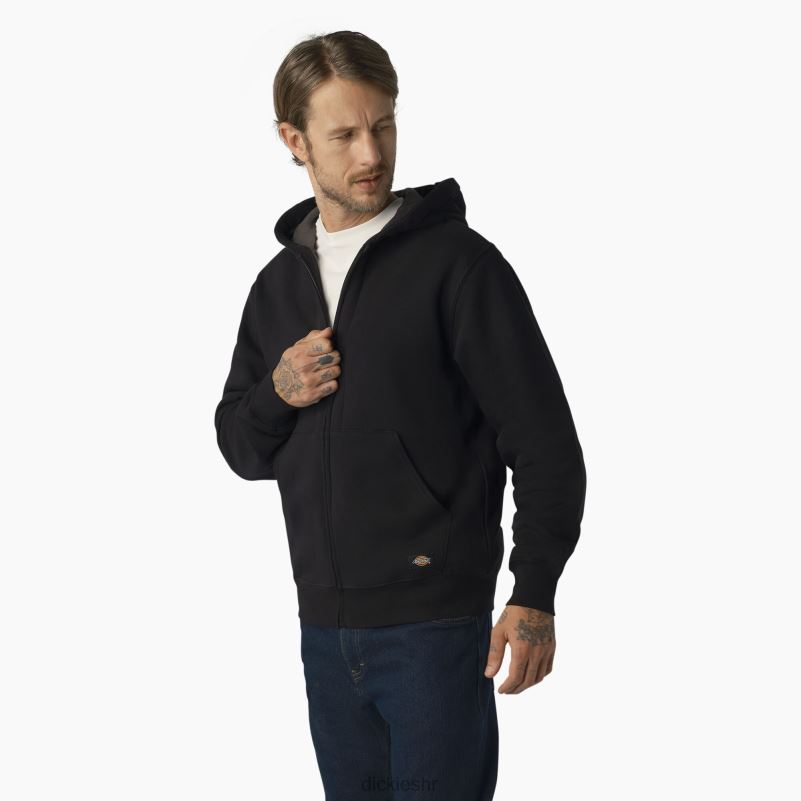 termo podstavljena majica s kapuljačom od flisa s patentnim zatvaračem muškarci Dickies crna (kbk) 6BPL6996 odjeća