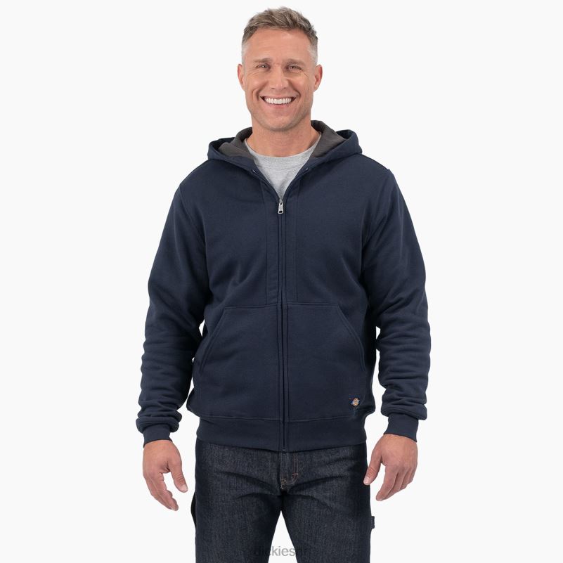 termo podstavljena majica s kapuljačom od flisa s patentnim zatvaračem muškarci Dickies tamnoplava (dn) 6BPL6994 odjeća