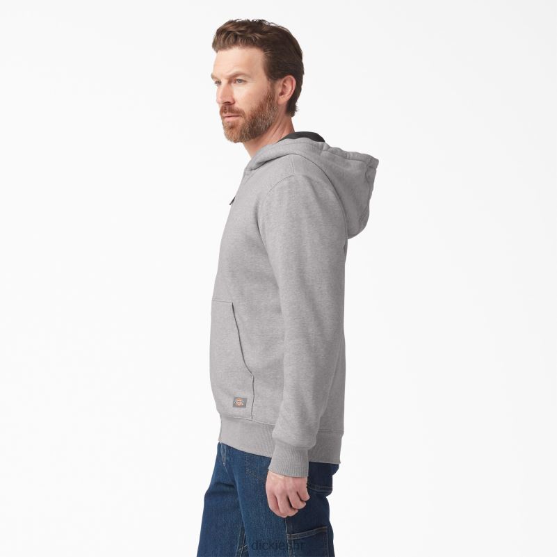 termo podstavljena majica s kapuljačom od flisa s patentnim zatvaračem muškarci Dickies vrijesak sivi (hg) 6BPL6995 odjeća