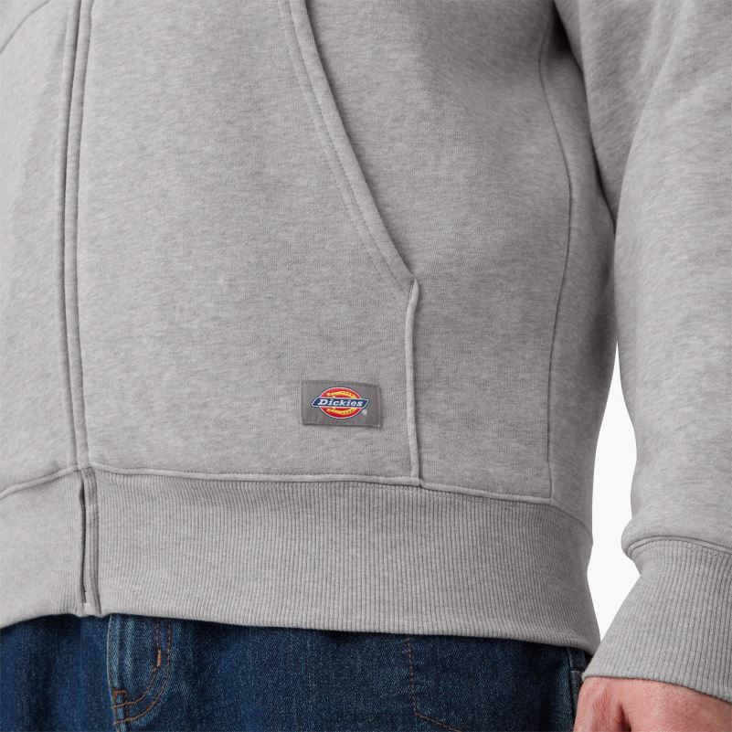 termo podstavljena majica s kapuljačom od flisa s patentnim zatvaračem muškarci Dickies vrijesak sivi (hg) 6BPL6995 odjeća
