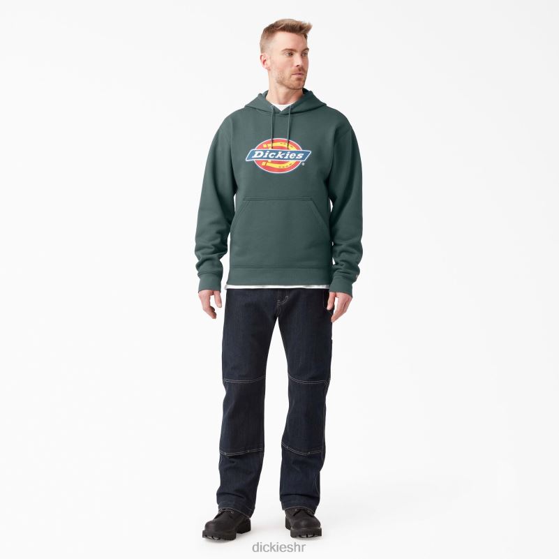 vodoodbojna majica s kapuljačom u tri boje muškarci Dickies Lincoln Green (ln) 6BPL61108 odjeća