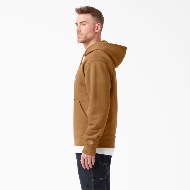 vodoodbojna majica s kapuljačom u tri boje muškarci Dickies smeđa patka (bd) 6BPL61104 odjeća