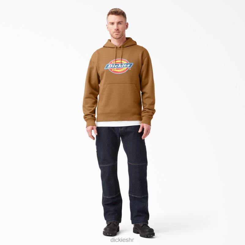 vodoodbojna majica s kapuljačom u tri boje muškarci Dickies smeđa patka (bd) 6BPL61104 odjeća