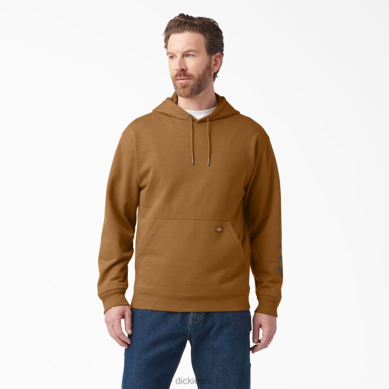 vodoodbojna majica s rukavima s logotipom muškarci Dickies smeđa patka (bd) 6BPL61035 odjeća