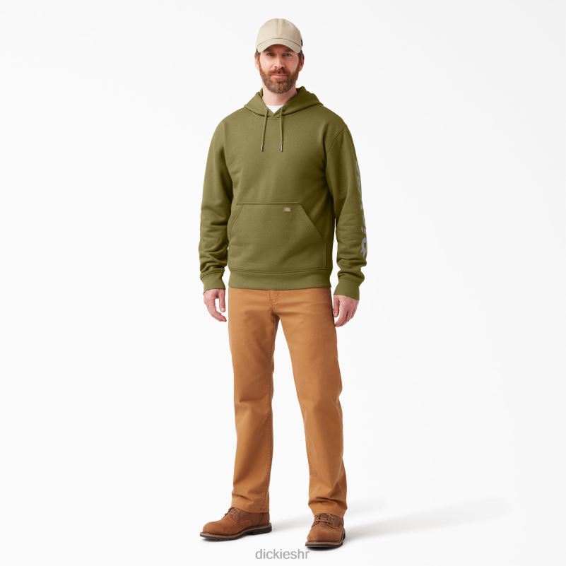vodoodbojna majica s rukavima s logotipom muškarci Dickies zelena mahovina (g2m) 6BPL61037 odjeća
