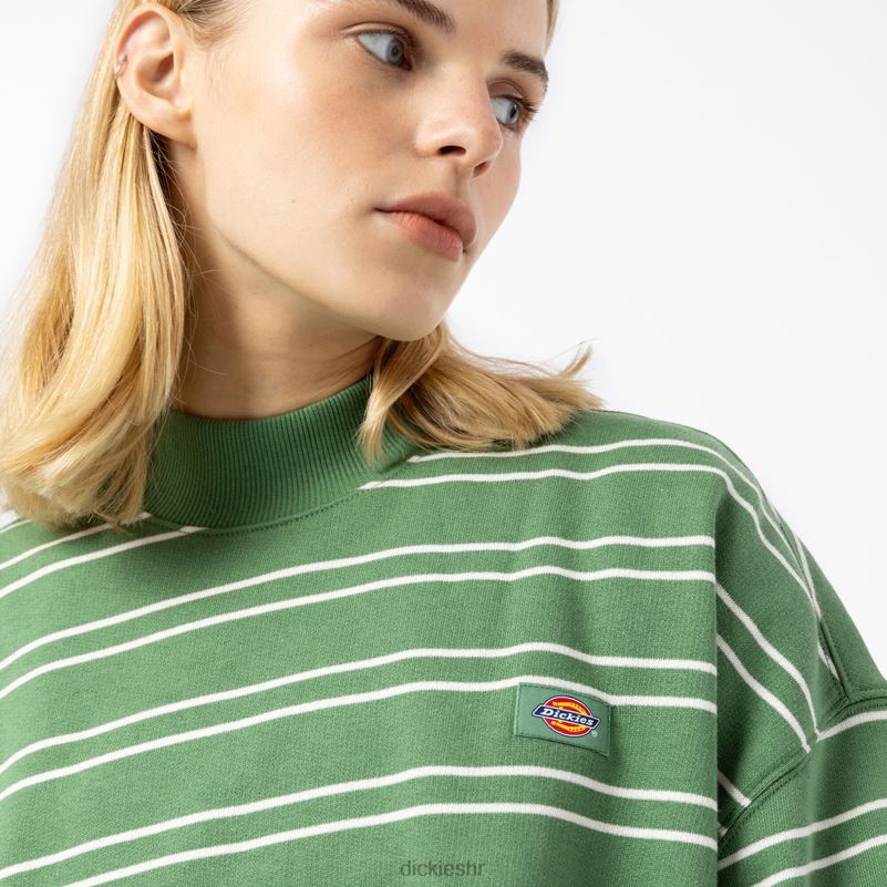 westover prugasta majica žene Dickies bijelo/zelena pruga (gws) 6BPL62290 odjeća