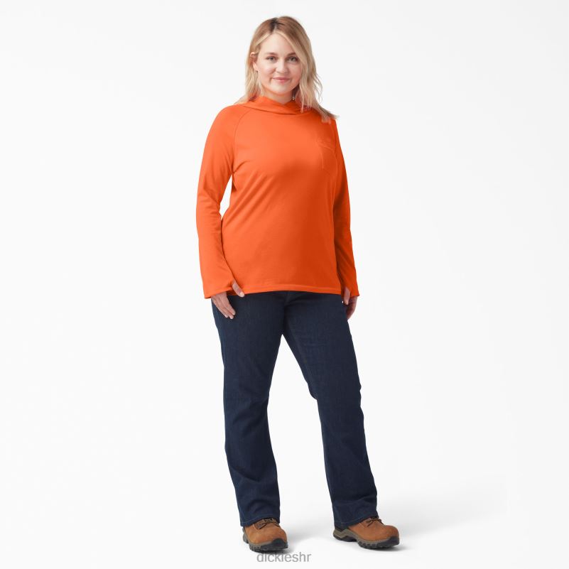 majica za sunčanje s učinkom hlađenja žene Dickies svijetlo narančasta (bod) 6BPL61641 odjeća