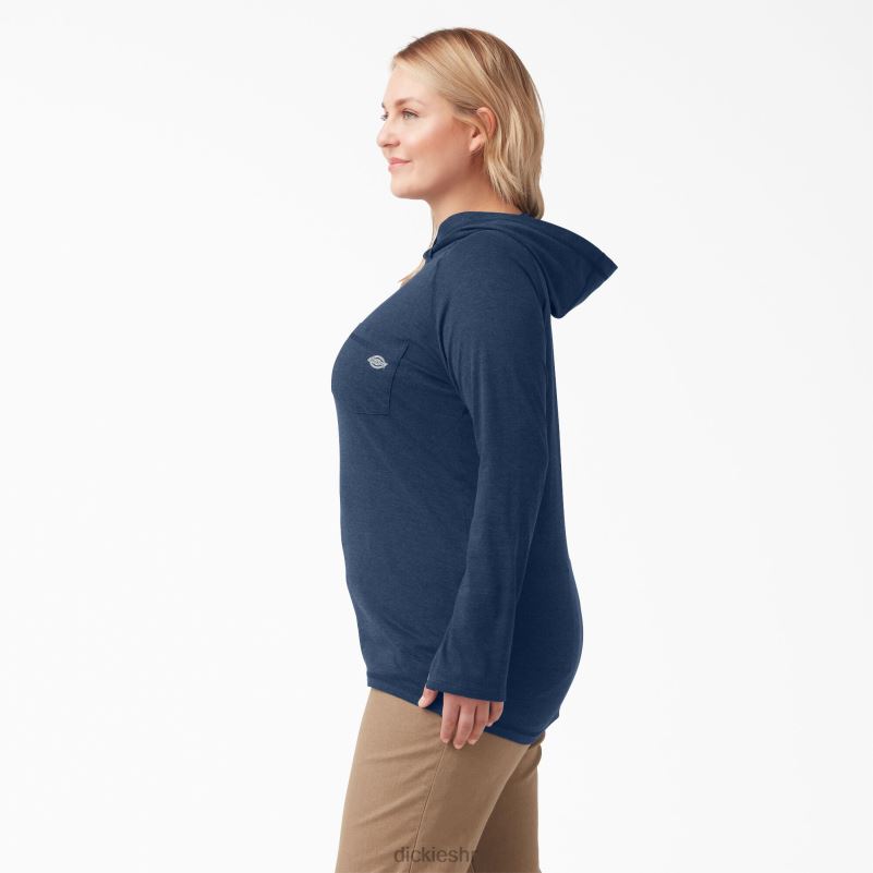 majica za sunčanje s učinkom hlađenja žene Dickies tamnoplavi vrijesak (dnh) 6BPL61643 odjeća
