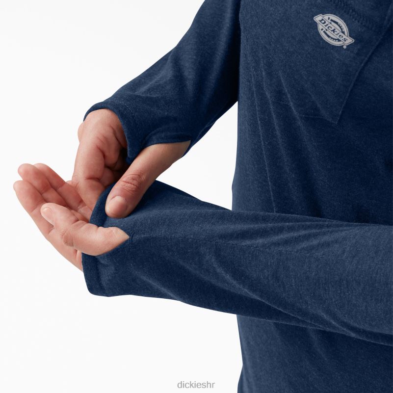 majica za sunčanje s učinkom hlađenja žene Dickies tamnoplavi vrijesak (dnh) 6BPL61643 odjeća