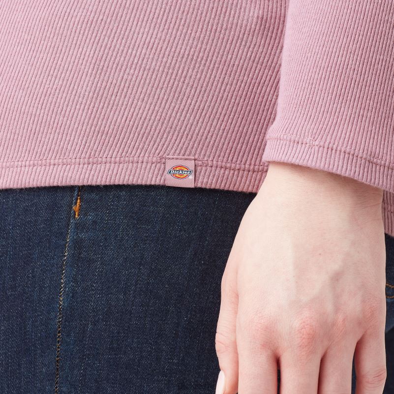 plus henley majica dugih rukava žene Dickies prašnjava orhideja (kdd) 6BPL62205 odjeća