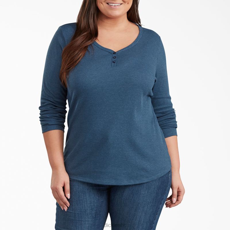 plus henley majica dugih rukava žene Dickies tamno traper plava (dmd) 6BPL62202 odjeća