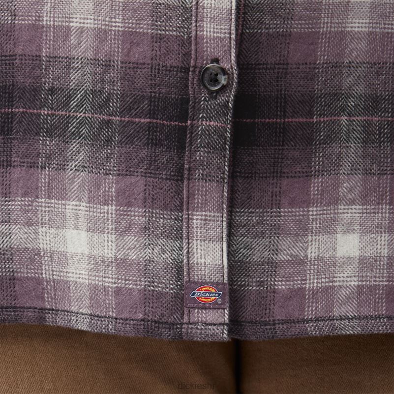 plus karirana flanelska košulja dugih rukava žene Dickies prašnjavo ljubičasti planinski karirani (b2x) 6BPL62207 odjeća