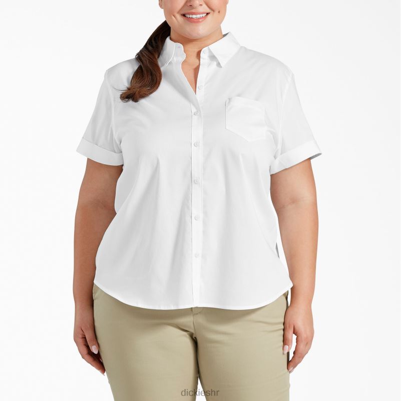 plus košulja na kopčanje žene Dickies bijelo (wh) 6BPL62059 odjeća