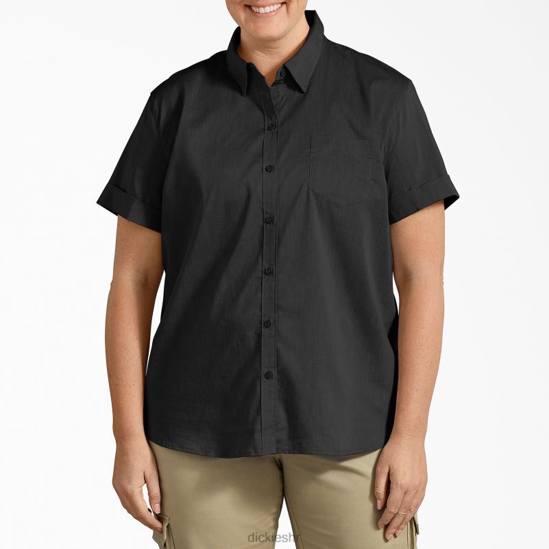 plus košulja na kopčanje žene Dickies crna (bk) 6BPL62058 odjeća