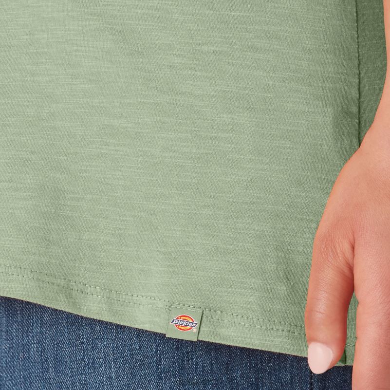plus majica kratkih rukava s v-izrezom žene Dickies celadon zelena (c2g) 6BPL62034 odjeća