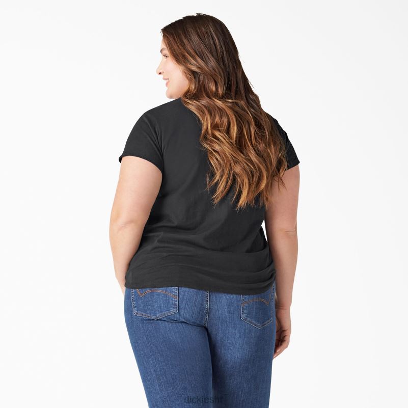 plus majica kratkih rukava s v-izrezom žene Dickies crna (kbk) 6BPL62039 odjeća