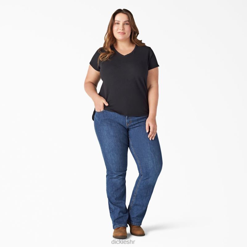 plus majica kratkih rukava s v-izrezom žene Dickies crna (kbk) 6BPL62039 odjeća