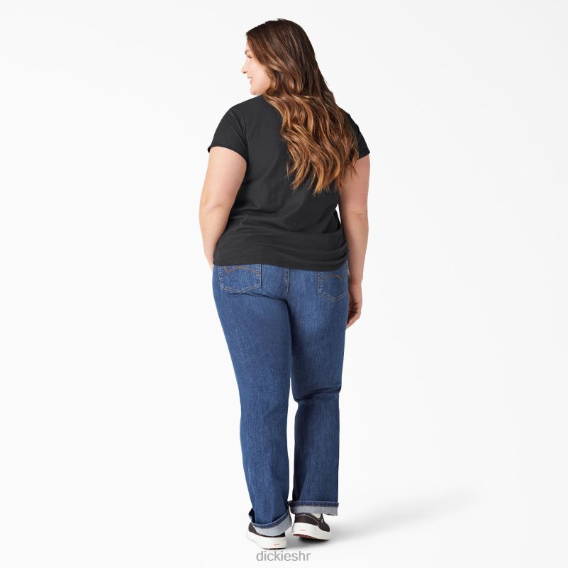 plus majica kratkih rukava s v-izrezom žene Dickies crna (kbk) 6BPL62039 odjeća